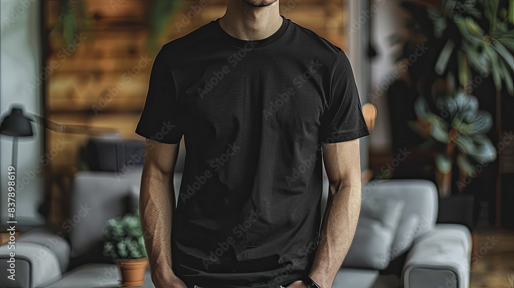 Redefining simplicity and elegance, where a plain black t-shirt epitomizes the enduring appeal of minimalist professional fashion. Redefining simplicity and elegance, where a plain black t-shirt epitomizes the enduring appeal of minimalist professional fashion.