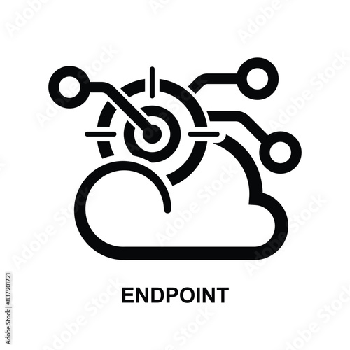 Endpoint icon. Server end point icon isolated on background vector illustration.