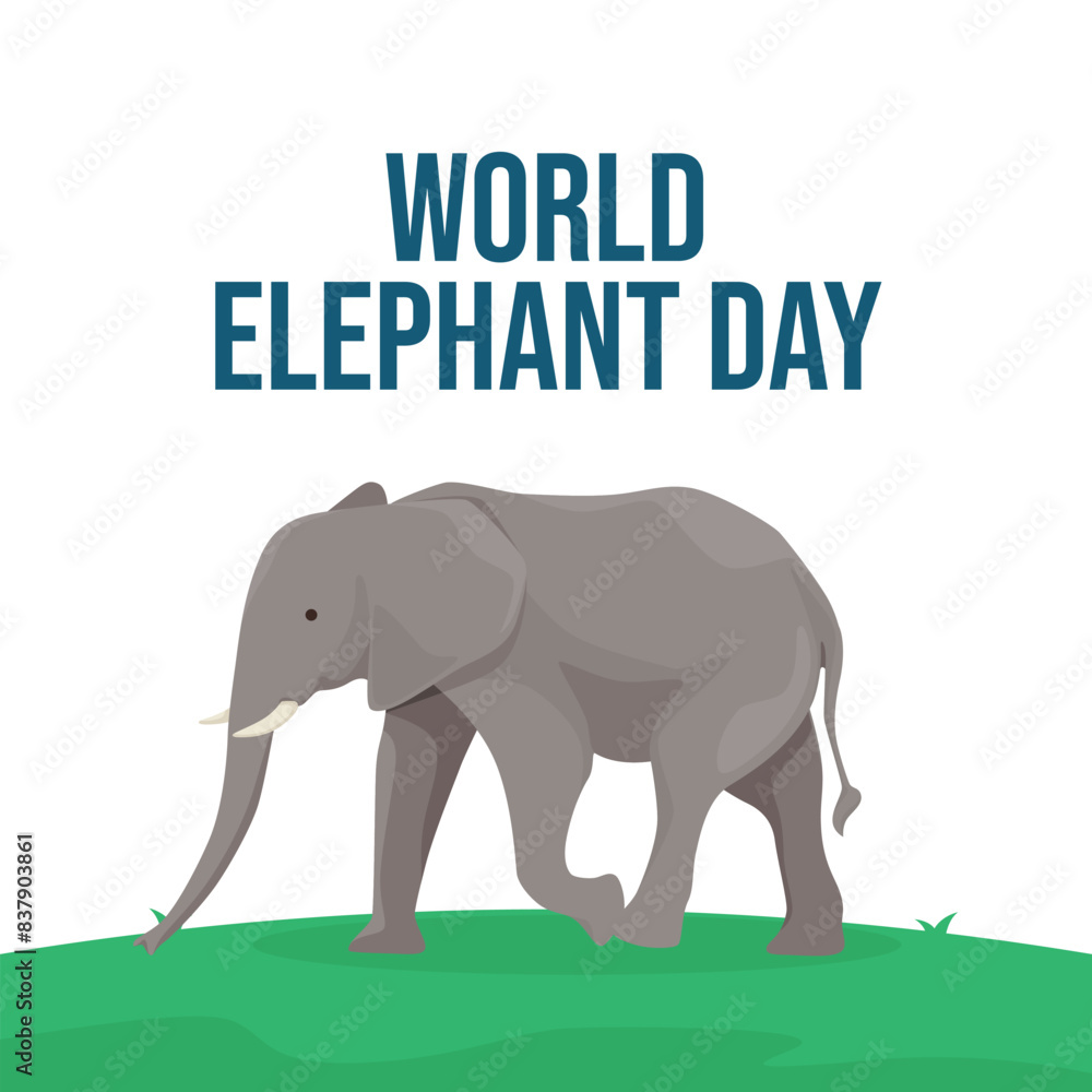Fototapeta premium vector graphic of World Elephant Day ideal for World Elephant Day celebration.