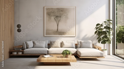 Minimalist Living Room with Sleek Neutral Decor
