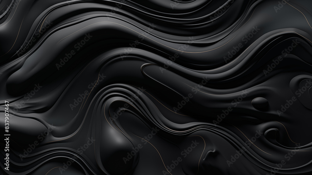 Dark abstract background. Flow of black paint with bubbles and lumps. Black liquid, abstract 3D background. AI generative Dark abstract background. Flow of black paint with bubbles and lumps. Black liquid, abstract 3D background. AI generative