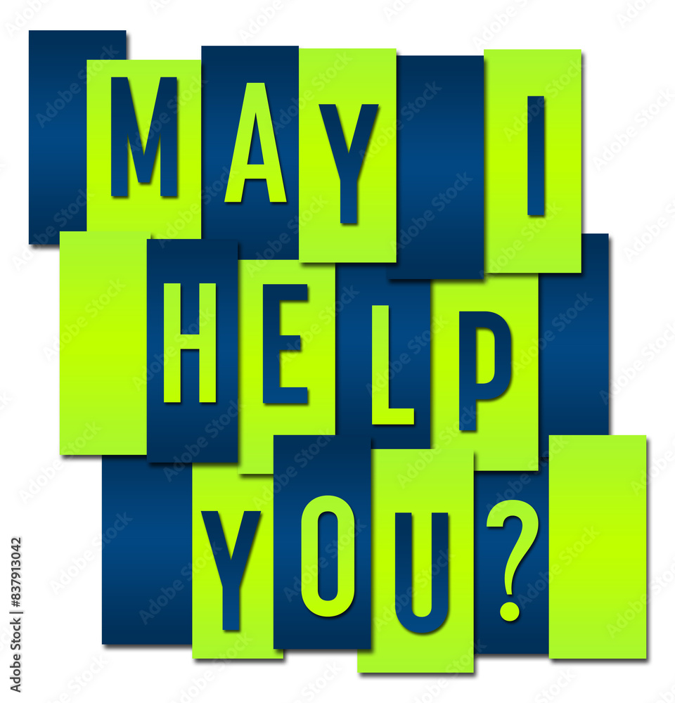 Obraz premium May I Help You Blue Green Boxes Group 