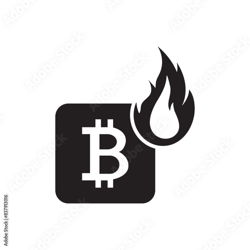 Fireflame with bitcoin