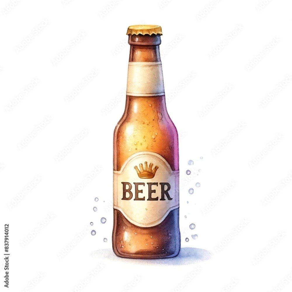 Illustrated Beer Bottle with Label
Illustrated Beer Bottle with Label