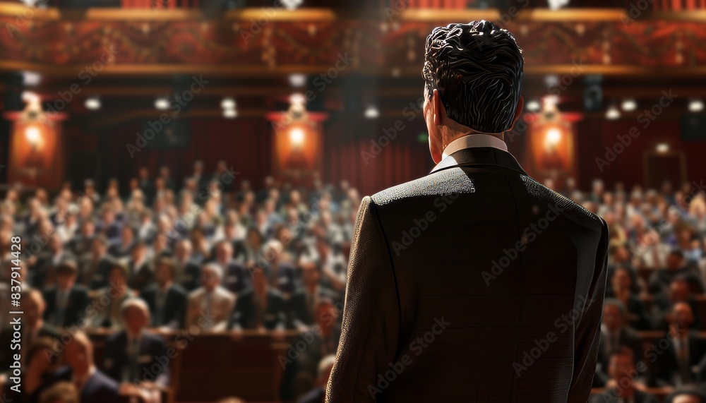 Empowering Leadership Inspiring Speaker Captivates Audience in Dynamic Public Speaking Event Empowering Leadership Inspiring Speaker Captivates Audience in Dynamic Public Speaking Event