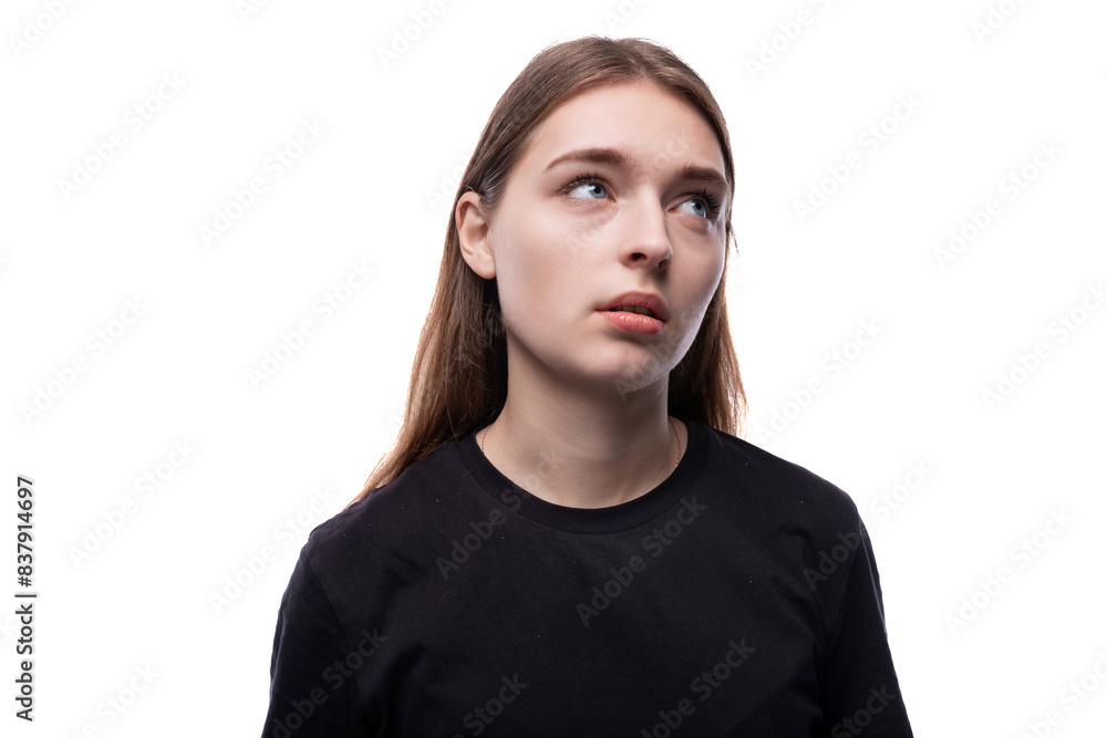 Headshot portrait of a charming Caucasian teenage girl with brown hair Headshot portrait of a charming Caucasian teenage girl with brown hair