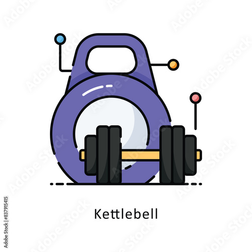 Kettle bell filled outline Design illustration. Symbol on White background EPS 10 File