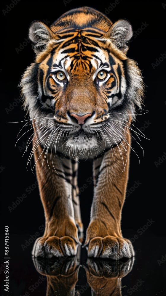 Obraz premium Tiger on a black background