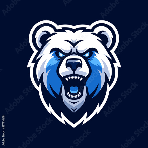 furious roaring bear sports style logo design