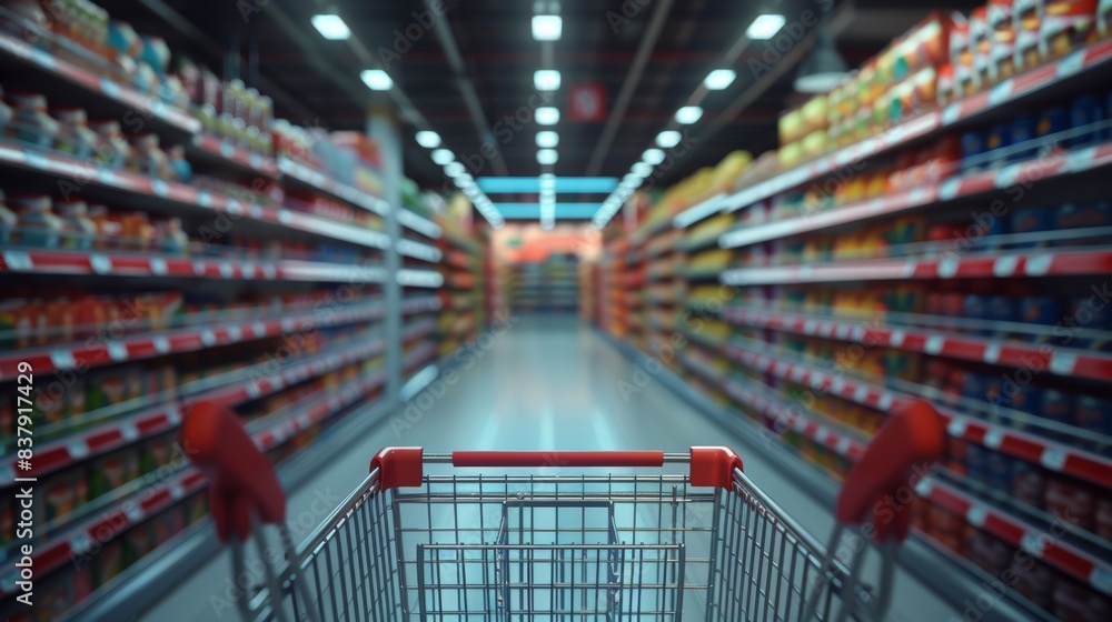 The supermarket shopping cart The supermarket shopping cart