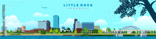 Little Rock city panoramic skyline vector image