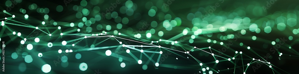 High-tech background with bright green and white dots and lines forming a complex plexus network High-tech background with bright green and white dots and lines forming a complex plexus network