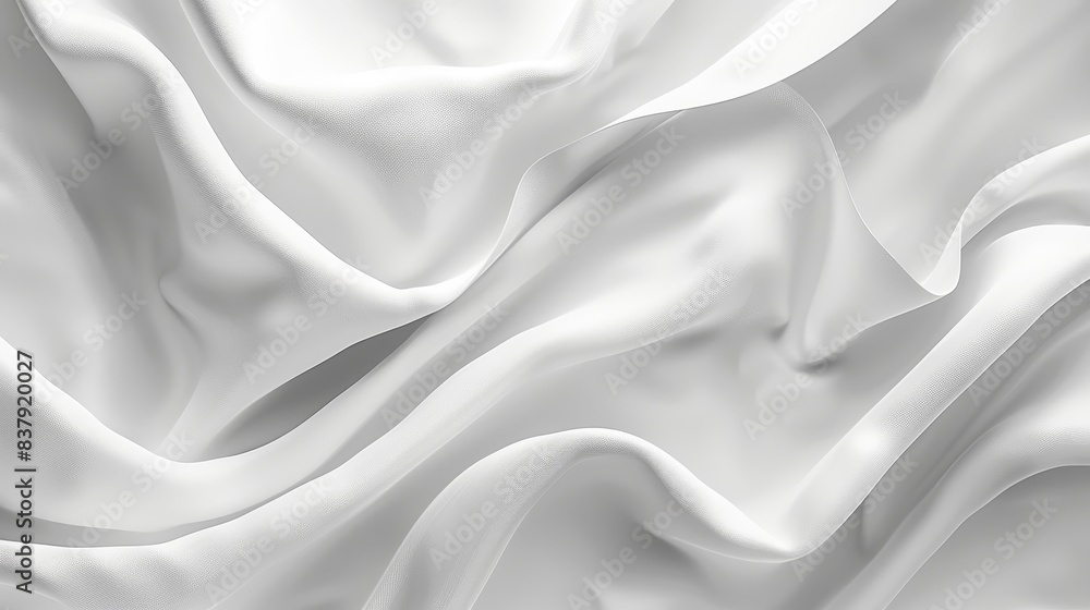 Fototapeta premium Abstract White Wavy Texture Background
