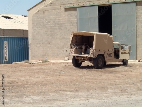 Military vehicle on Camp Taji, in Iraq, during Operation Iraqi Freedom © Angela