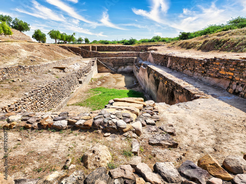 Ruined Ancient Stepwell at Dholavira in Gujarat, India