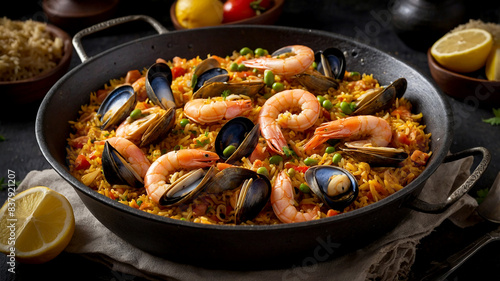 Paella de Marisco A famous Spanish rice dish, Paella de Marisco features a variety of seafood
