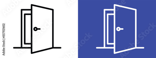 Open Door Icon Illustrating Opportunities, New Beginnings, and Accessible Entryways
