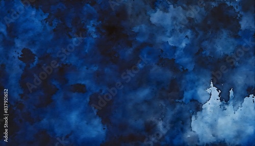 Abstract watercolor paint background dark blue
