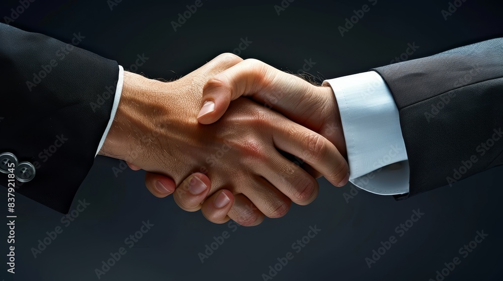 Powerful Partnership CloseUp Handshake Symbolizing Trust and Unity in Business Powerful Partnership CloseUp Handshake Symbolizing Trust and Unity in Business
