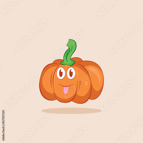 Cute vector illustration of orange pumpkin