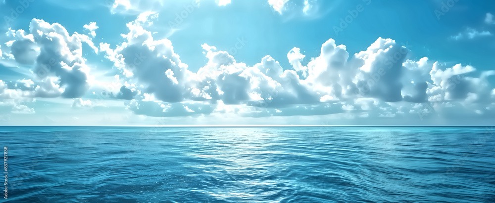 Tropical blue sea and sky background A picture of a vast, bright Tropical blue sea and sky background A picture of a vast, bright