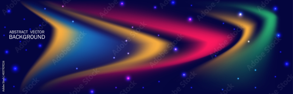 Abstract Colorful Gradient Background with Defocused bright Gradient, Spots and highlight. North Lights. Stylized Universe and Polar Lights. Abstract Colorful Gradient Background with Defocused bright Gradient, Spots and highlight. North Lights. Stylized Universe and Polar Lights.