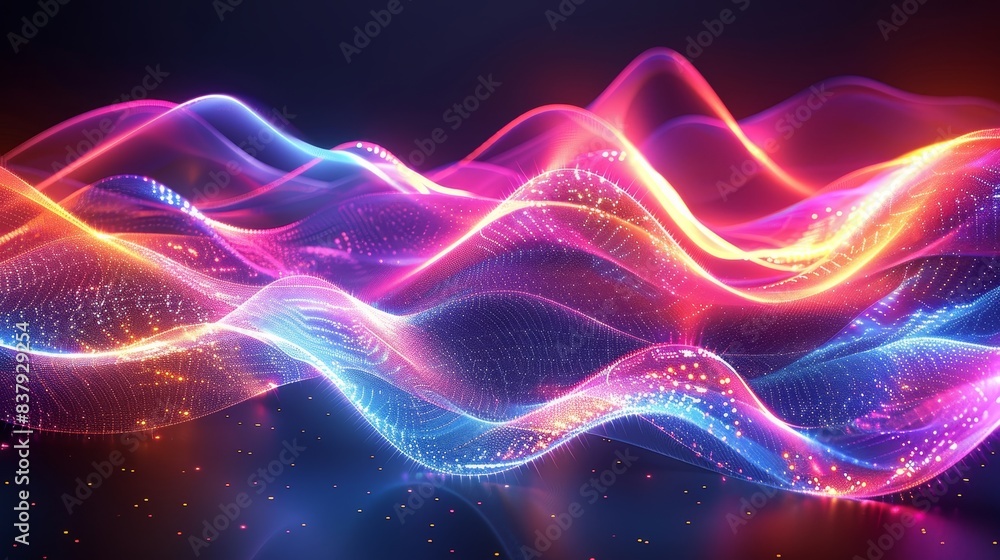 Obraz premium Dynamic Neon Wave Design Background