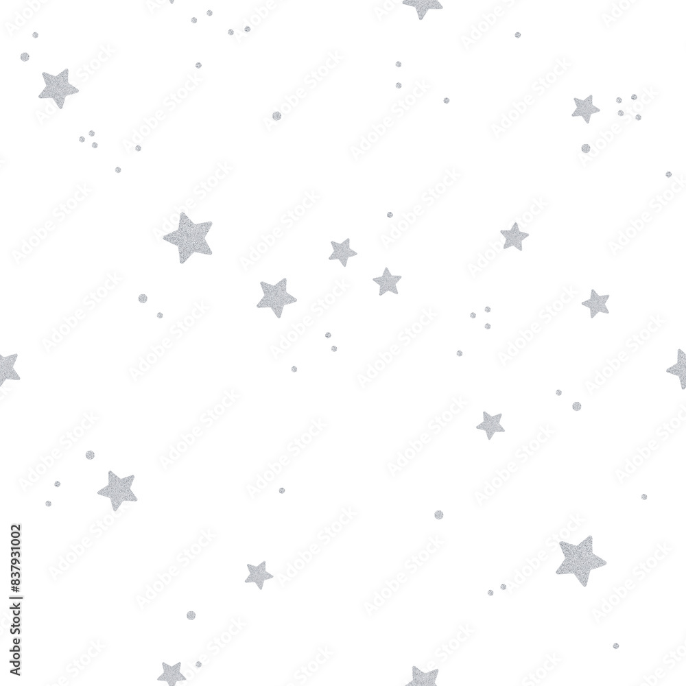 Seamless silver star pattern design element Seamless silver star pattern design element