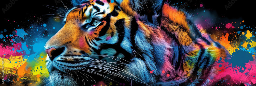 custom made wallpaper toronto digitalTiger neon picture in pop art