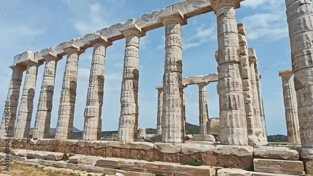 The ancient Greek temple of Poseidon at Cape Sunio The ancient Greek temple of Poseidon at Cape Sunio