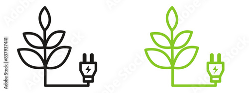 Eco-friendly Energy Icon Highlighting Alternative Power Sources and Green Technology