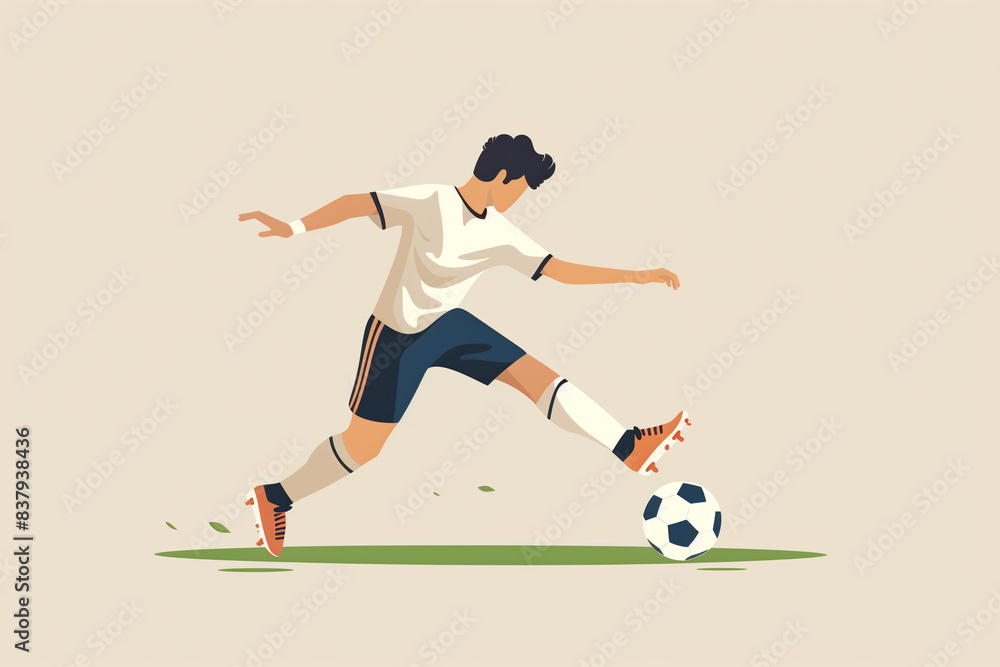 Obraz premium soccer player kicking ball