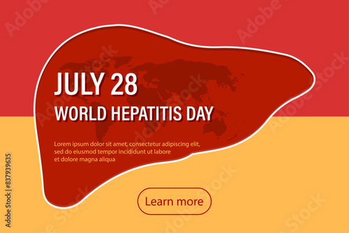 World Hepatitis Day flat medical design , web background design.