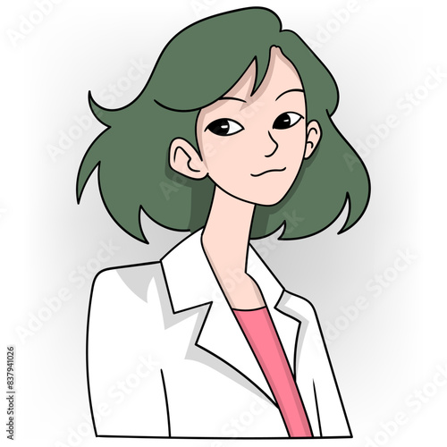 happy businesswoman with an innocent face pessimistic about work