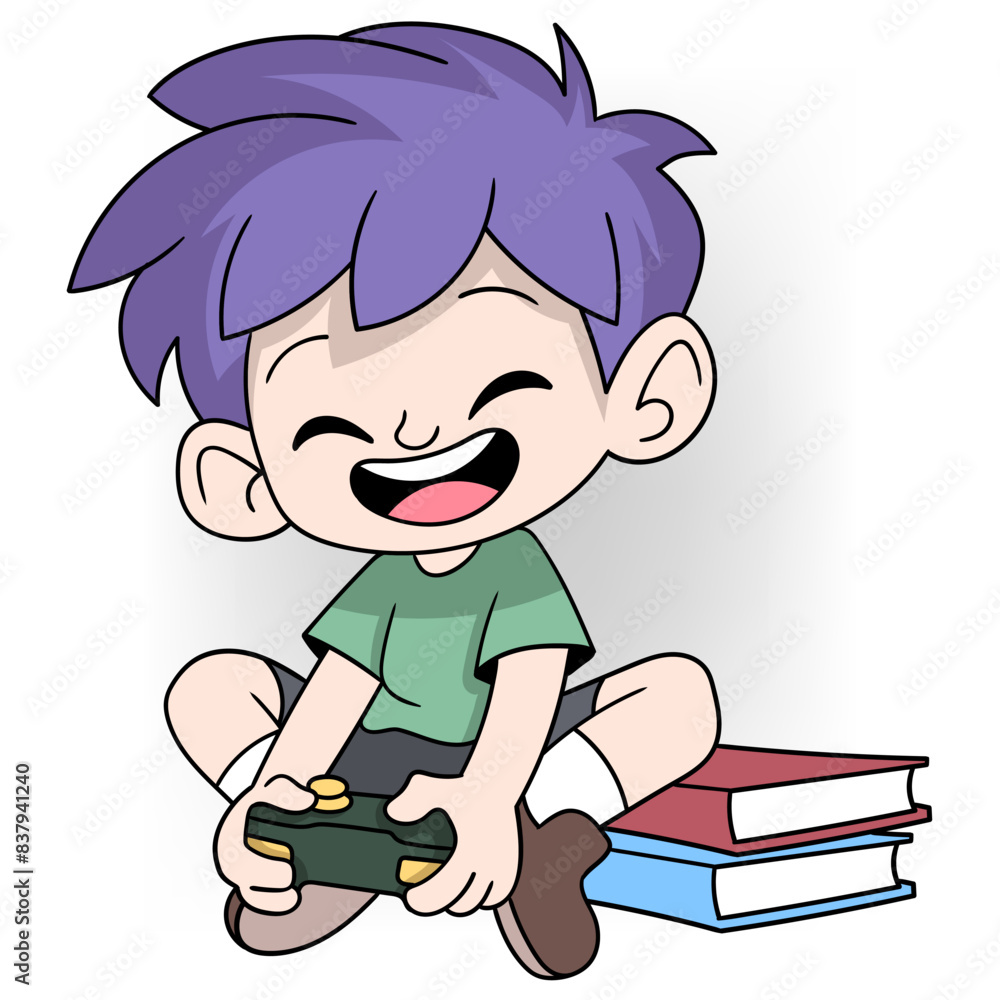 educational cartoon doodle of children lazy to study educational cartoon doodle of children lazy to study