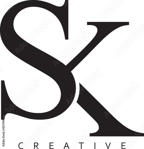 SK or KS letter logo design photo