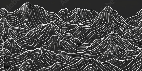 Obraz na płótnie Lines Topographic contour lines vector map seamless pattern. Geographic mountain relief w salonie