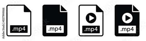 Video file icon. Mp4 file format icon, vector illustration