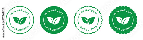 Natural label set icon, vector illustration