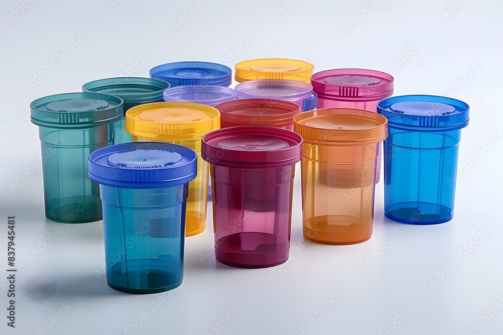 Specimen Collection Containers on White Background Specimen Collection Containers on White Background