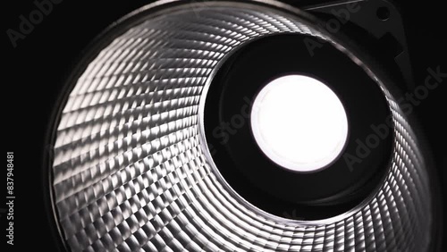 Spotlight LED lights up bright and goes out.