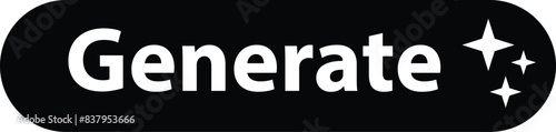Generate AI button. LLM artificial intelligence icon. Machine learning generator sign. Generate text and image by pressing button prompt. flat style.