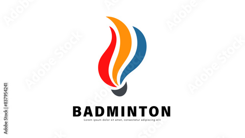 Badminton logo design, icon logo.Badminton sport logo template vector,  Sport club logo concept, illustration Vector EPS 10
