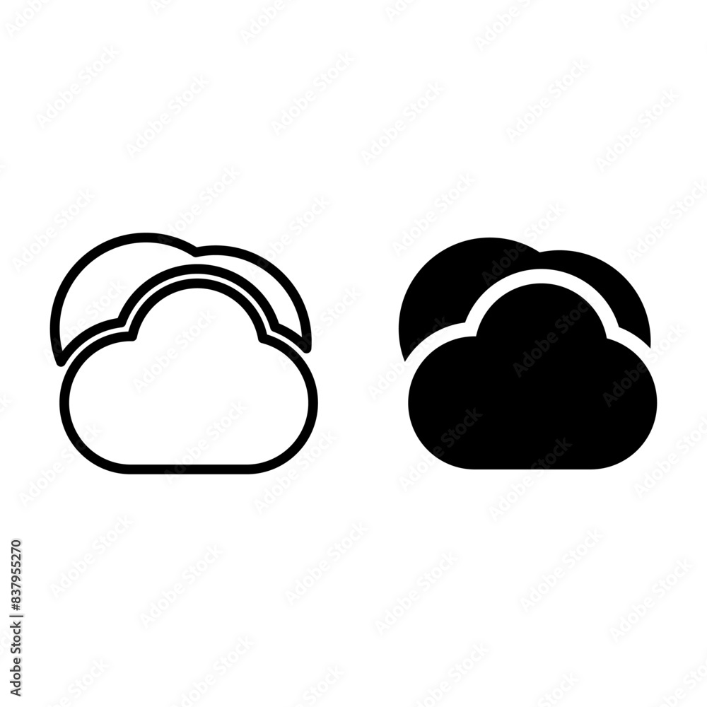 cloud icon in flat style isolated on white background cloud icon in flat style isolated on white background