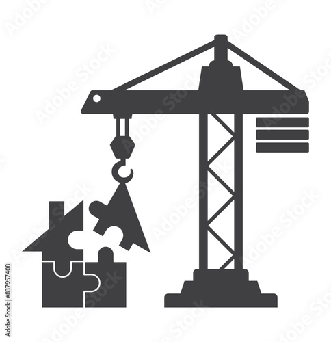 Crane hook with puzzle house