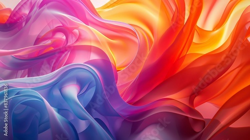 Abstract photo of brightly colored fabric swirling in the wind