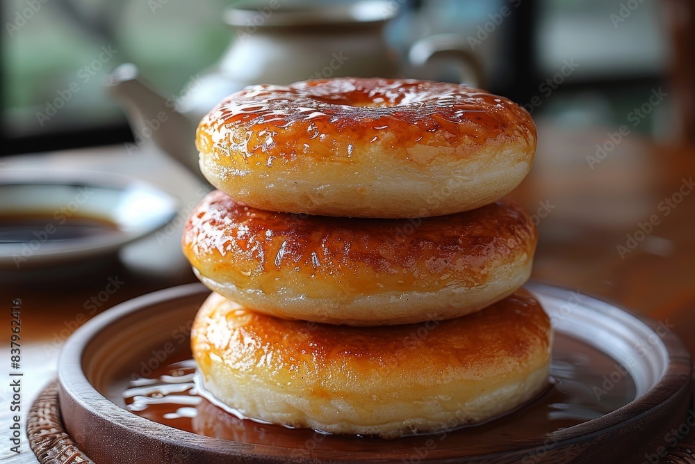 Dorayaki - Pancake-like buns filled with sweet red bean paste. Dorayaki - Pancake-like buns filled with sweet red bean paste.
