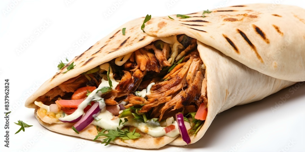 Cutout of shawarma fast food isolated on white background for design. Concept Food Photography, Shawarma Cutout, Fast Food Design, Isolated Background, Graphic Design Cutout of shawarma fast food isolated on white background for design. Concept Food Photography, Shawarma Cutout, Fast Food Design, Isolated Background, Graphic Design