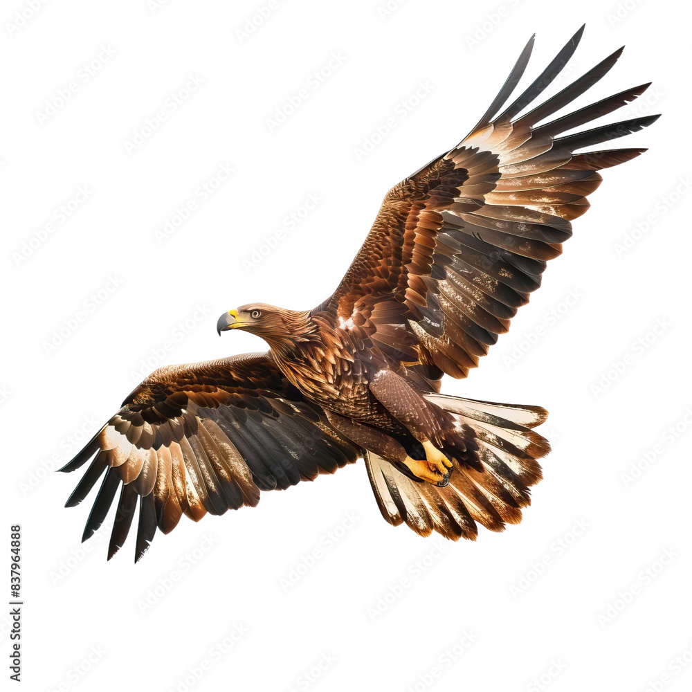 Obraz premium Flying eagle isolated on white background