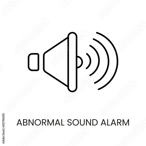 Abnormal sound alarm line vector icon for packaging on cctv camera with editable stroke